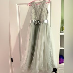 Girls gray formal dress